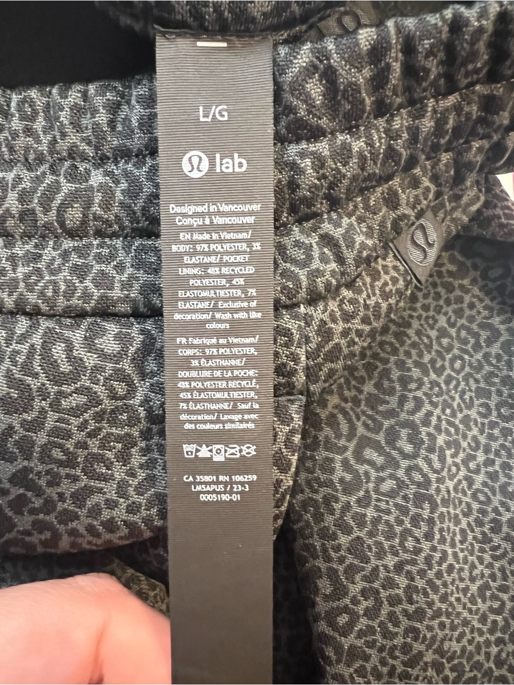 #392 Lululemon Lab Double-Knit Jacquard Jogger Men L Leopard Black - Picture 6 of 6